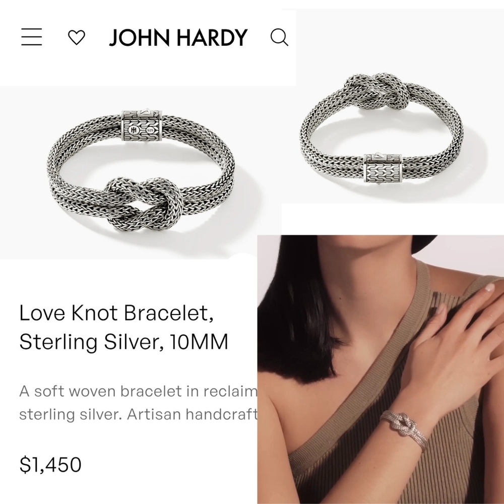 SOLD!! John Hardy Silver Love Knot Bracelet. #81